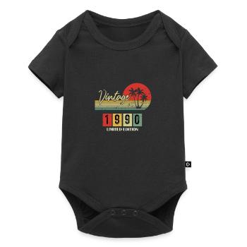 1990 Jubiläumsgeschenk 1990 Limitierte Auflage 1990 - Baby Premium Kurzarmbody - Schwarz - Vorne