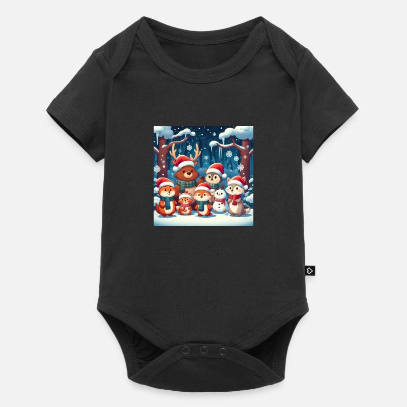 Animaux de noël - Body à manches courtes Premium Bébé - noir