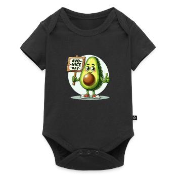 Avocat drôle et drôle avec Avo-Nice Day - Body à manches courtes Premium Bébé - noir - Devant