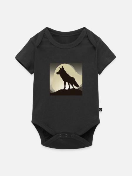 Wolf Silhouette - Baby Premium Kurzarmbody - Schwarz