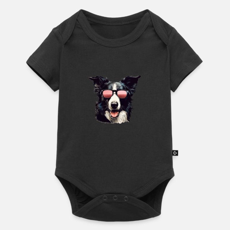 Border Collie Cool - Border Collie - Body à manches courtes Premium Bébé - noir