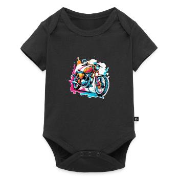 moto vintage style retro - graffiti - Body à manches courtes Premium Bébé - noir - Devant