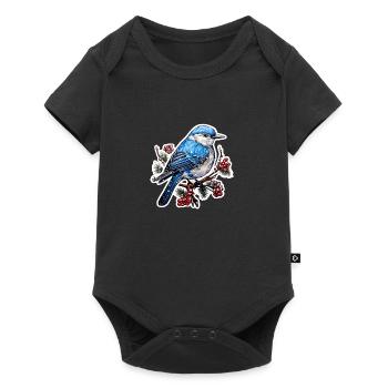 Oiseau d’hiver - Body à manches courtes Premium Bébé - noir - Devant