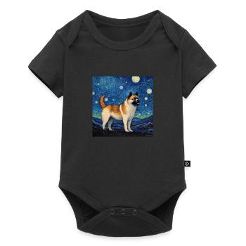American Akita Starry Night - Baby Premium short-sleeve bodysuit - black - Front