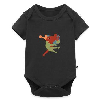Vintage Retro Rugby Players - Baby Premium short-sleeve bodysuit - black - Front