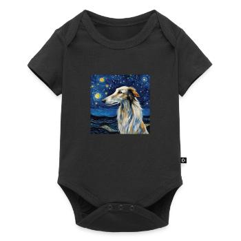 Borzoi Starry Night - Baby Premium short-sleeve bodysuit - black - Front