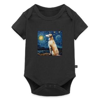 Borzoi Starry Night - Baby Premium short-sleeve bodysuit - black - Front