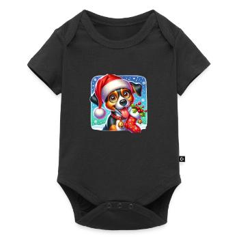 Christmas Dog - Baby Premium short-sleeve bodysuit - black - Front