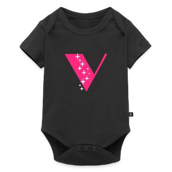 Letter V Glitter - Baby Premium short-sleeve bodysuit - black - Front