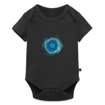 Vishuddha Fünftes Chakra - Baby Premium Kurzarmbody - Schwarz - Vorne
