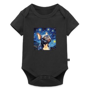 French Bulldog Starry Night - Baby Premium short-sleeve bodysuit - black - Front