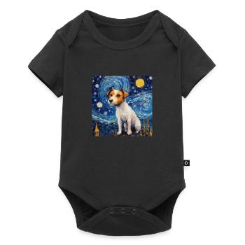 Jack Russell Terrier Nuit étoilée - Body à manches courtes Premium Bébé - noir - Devant