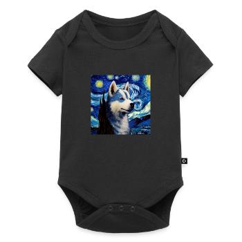 Husky Starry Night - Baby Premium short-sleeve bodysuit - black - Front