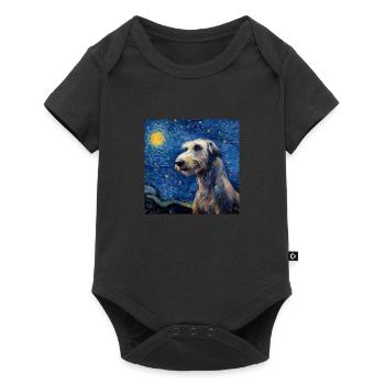 Irischer Wolfshund Sternennacht - Baby Premium Kurzarmbody - Schwarz - Vorne