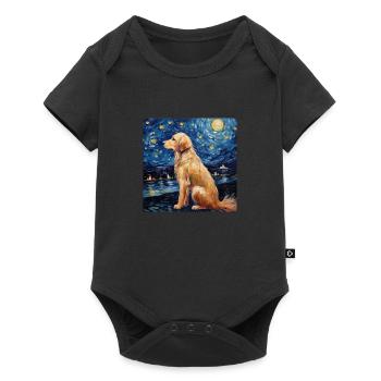 Golden Retriever Nuit étoilée - Body à manches courtes Premium Bébé - noir - Devant