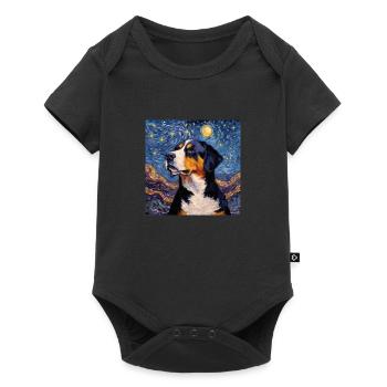 Grand Bouvier Suisse Nuit étoilée - Body à manches courtes Premium Bébé - noir - Devant