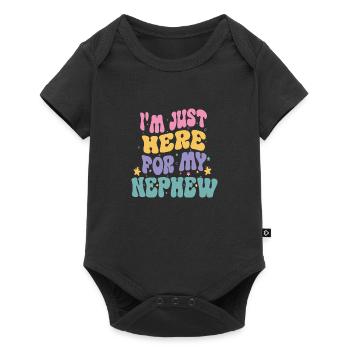i'm Just Here For My Nephew funny Vintage groovy - Body à manches courtes Premium Bébé - noir - Devant