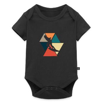 Surf rétro vintage - idée cadeau surf - Body à manches courtes Premium Bébé - noir - Devant