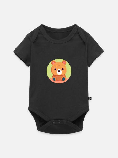 Kuschelbär-Grinsen - Baby Premium Kurzarmbody - Schwarz