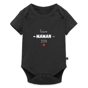 Future maman 2024 - Body à manches courtes Premium Bébé - noir - Devant