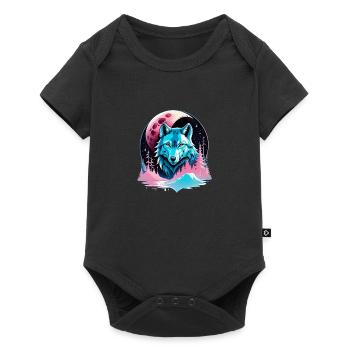 Loup et Lune - Body à manches courtes Premium Bébé - noir - Devant