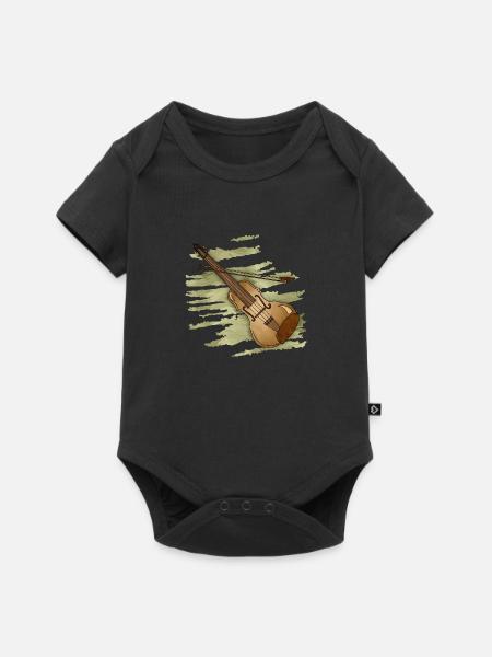 Geige - Baby Premium Kurzarmbody - Schwarz