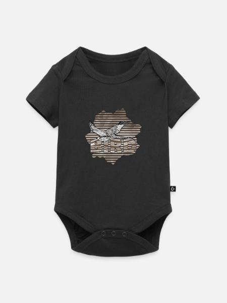 Vogel - Baby Premium Kurzarmbody - Schwarz
