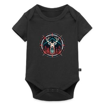 Deer in Ornament, Love Deers - Baby Premium short-sleeve bodysuit - black - Front