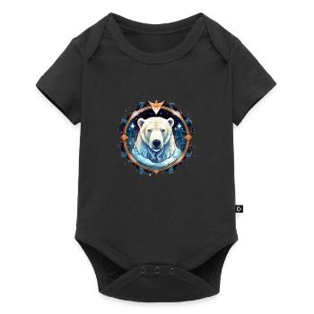 Ours polaire avec des éléments enneigés, ours d’amour - Body à manches courtes Premium Bébé - noir - Devant