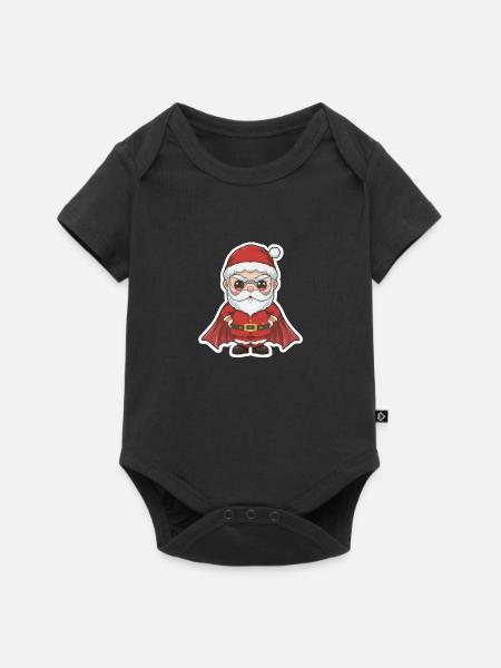 Weihnachtsmann Superheld - Baby Premium Kurzarmbody - Schwarz