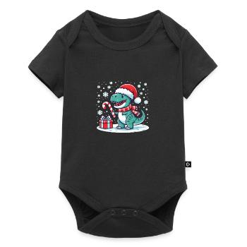 T-Rex de Noël - Body à manches courtes Premium Bébé - noir - Devant