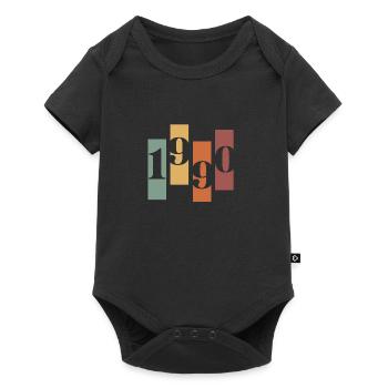 1990 vintage rétro - Body à manches courtes Premium Bébé - noir - Devant