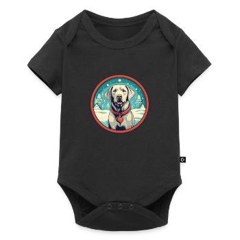 Labrador Retriever Hund Weihnachten, Liebe Hunde - Baby Premium Kurzarmbody - Schwarz - Vorne