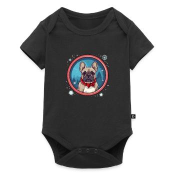 Bouledogue français chien de Noël, chiens d’amour - Body à manches courtes Premium Bébé - noir - Devant