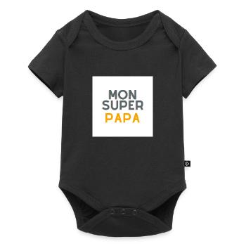 Mon super papa - Body à manches courtes Premium Bébé - noir - Devant