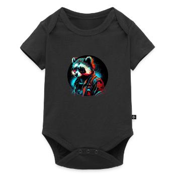 Cyber raccoon - Baby Premium short-sleeve bodysuit - black - Front