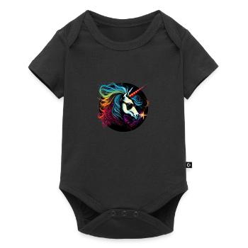 Licorne cool - Body à manches courtes Premium Bébé - noir - Devant