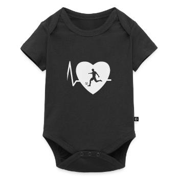 Battement de cœur Football - Body à manches courtes Premium Bébé - noir - Devant