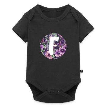 Lettre F - Body à manches courtes Premium Bébé - noir - Devant