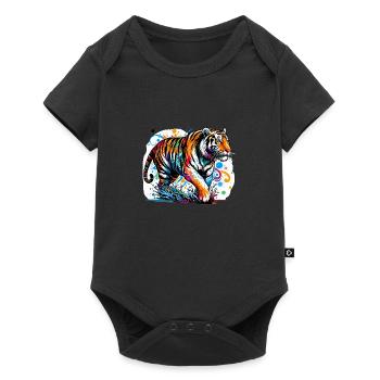 Majestätischer Tiger - Baby Premium Kurzarmbody - Schwarz - Vorne