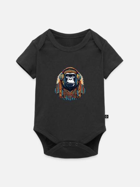 Gorilla - Baby Premium Kurzarmbody - Schwarz