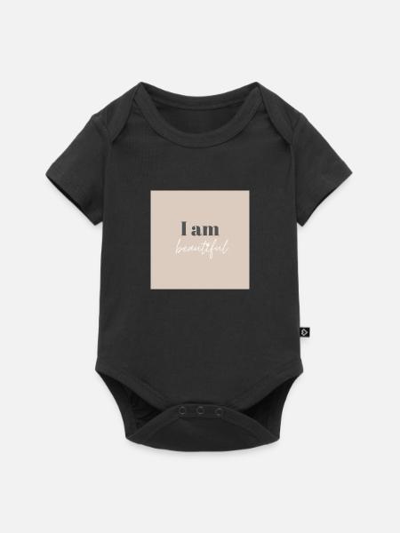 I am beautiful - Baby Premium Kurzarmbody - Schwarz