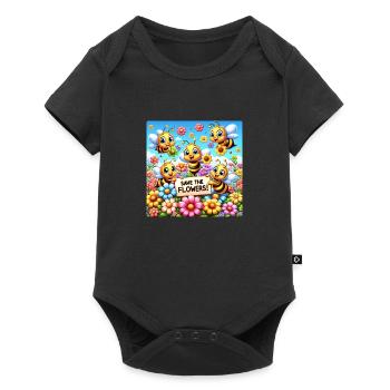 Rettet die Blumen - Baby Premium Kurzarmbody - Schwarz - Vorne