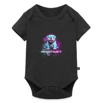 Caution Dog Cute Blue Dog Is Cheerful - Baby Premium short-sleeve bodysuit - black - Front