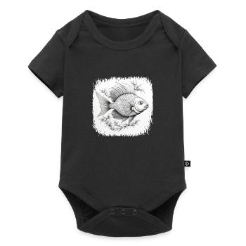 Funny Fishing Animals Fish Adventure Cool - Baby Premium short-sleeve bodysuit - black - Front