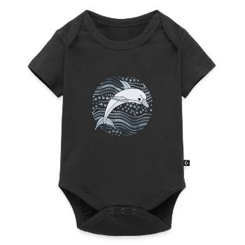 Delfin - Baby Premium Kurzarmbody - Schwarz - Vorne