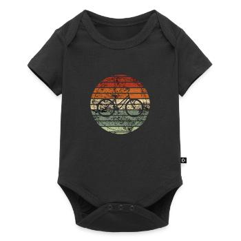 Retro Bike - Vintage Geschenkidee - Baby Premium Kurzarmbody - Schwarz - Vorne