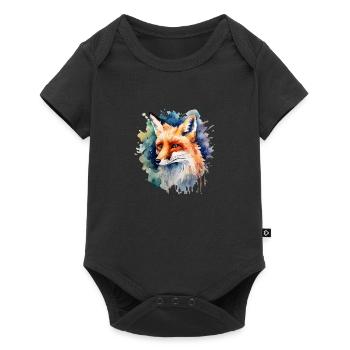Power Animal Fox, Clever, Animal, Fox, - Baby Premium short-sleeve bodysuit - black - Front