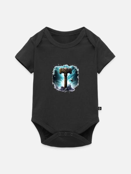 Thor's Hammer Myolnir - Baby Premium Kurzarmbody - Schwarz