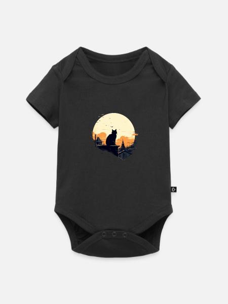 Einsame Katze - Baby Premium Kurzarmbody - Schwarz